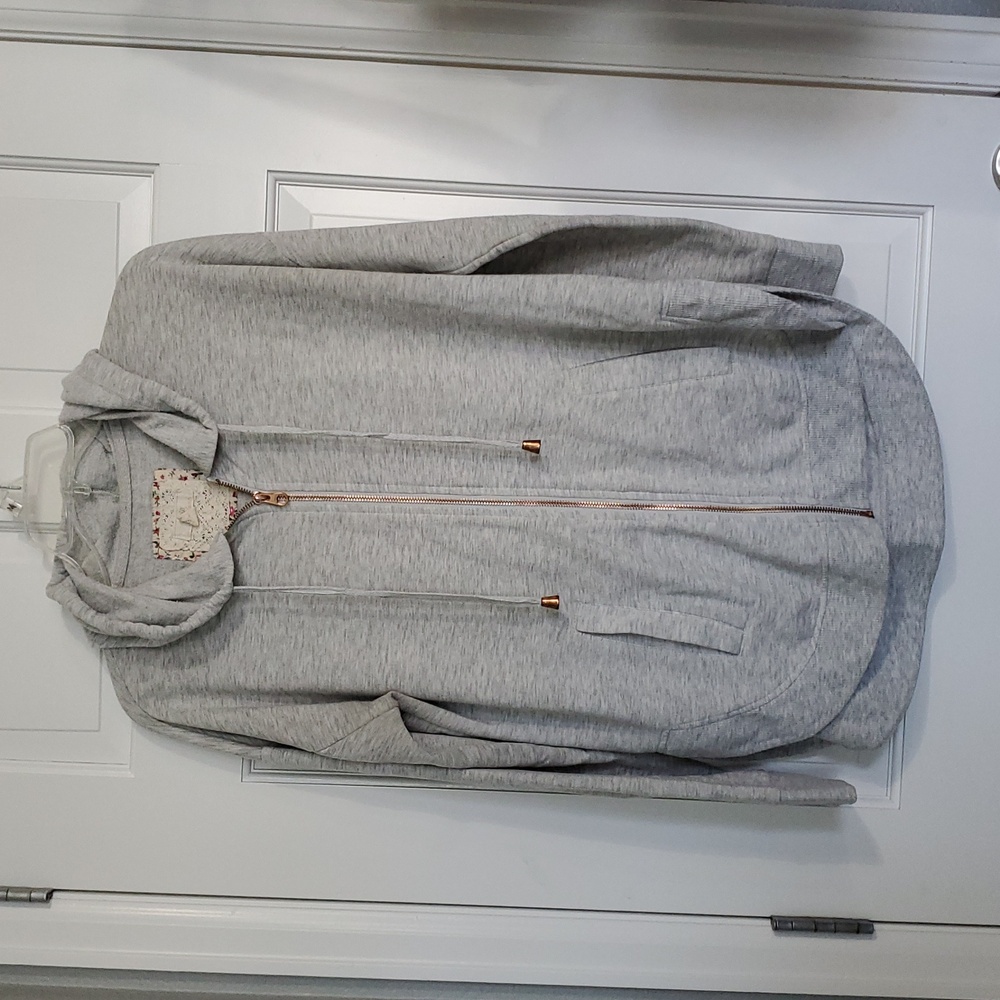 Cupio Women's Gray/rose Gold Full Zip Hoodie Sz M